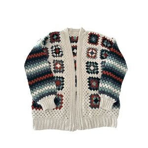 Handmade Crochet Cardigan Granny‎ Square Sweater Small Medium